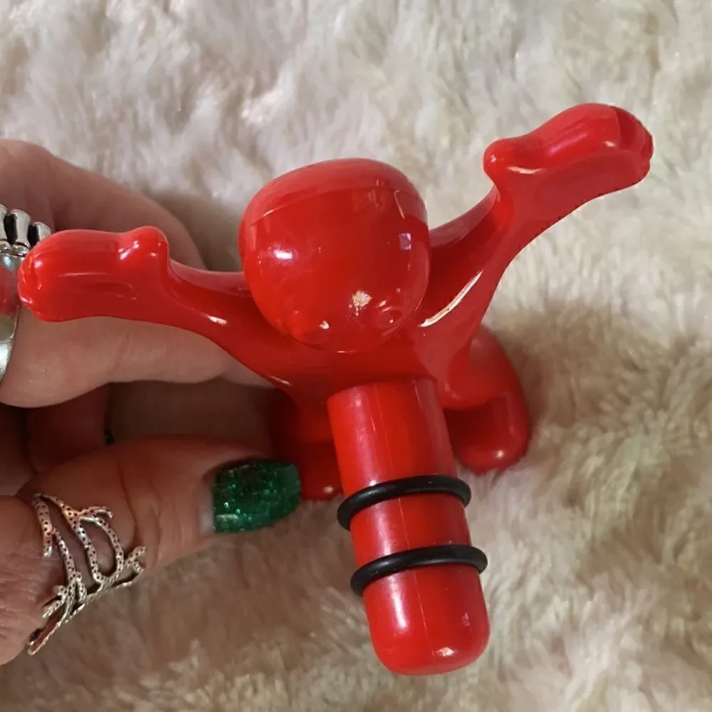 Wine Bottle Stopper Cork Happy Red Fellow Plastic